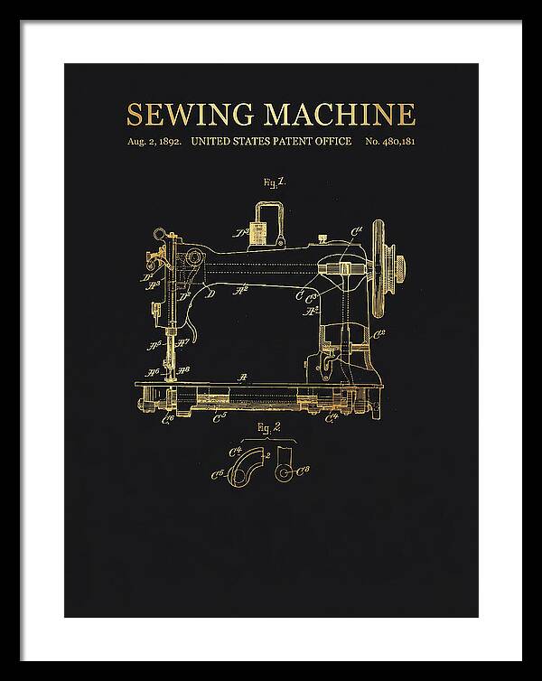 Sewing Machine Gold Patent Us480181a