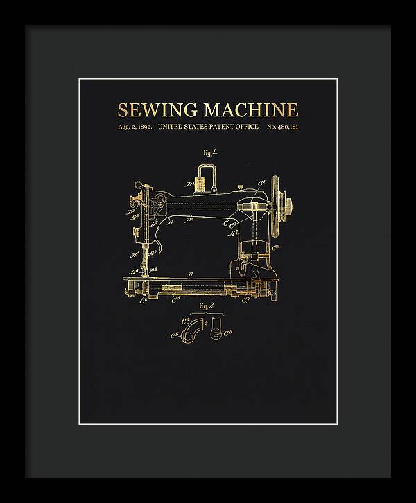 Sewing Machine Gold Patent Us480181a