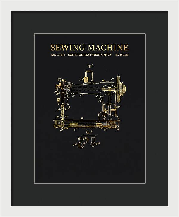 Sewing Machine Gold Patent Us480181a