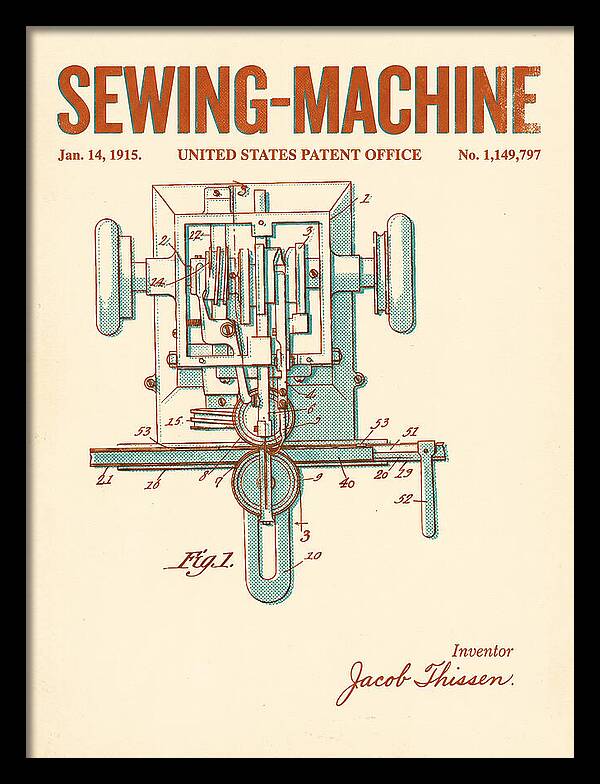Sewing Machine Retro Patent Us1149797