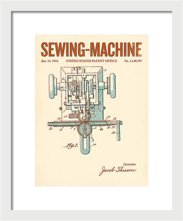 Sewing Machine Retro Patent Us1149797