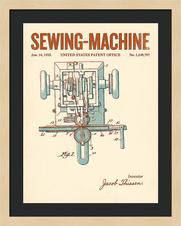 Sewing Machine Retro Patent Us1149797