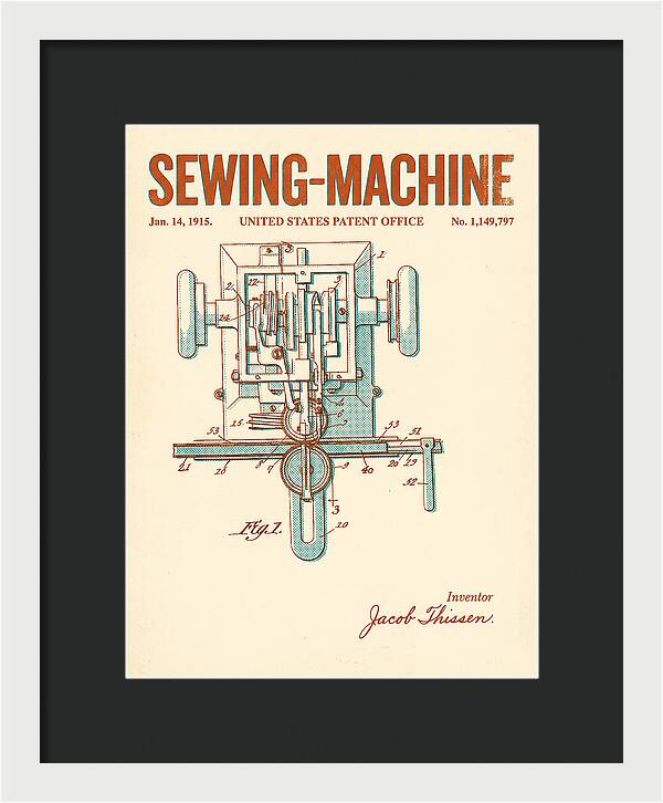 Sewing Machine Retro Patent Us1149797