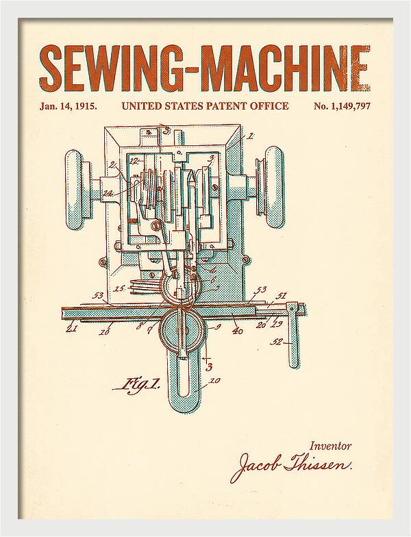 Sewing Machine Retro Patent Us1149797