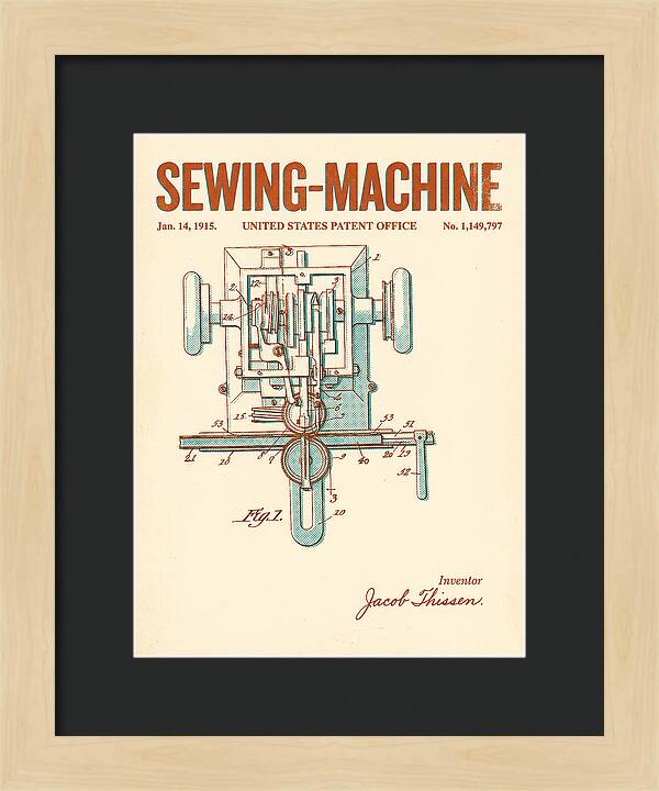 Sewing Machine Retro Patent Us1149797