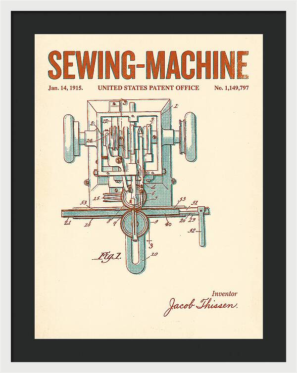 Sewing Machine Retro Patent Us1149797