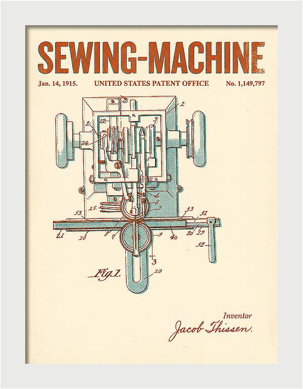 Sewing Machine Retro Patent Us1149797