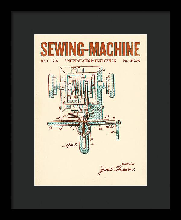 Sewing Machine Retro Patent Us1149797
