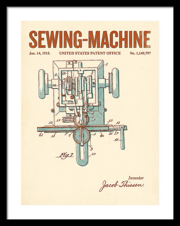 Sewing Machine Retro Patent Us1149797