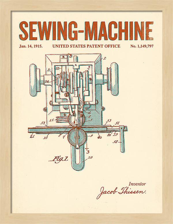 Sewing Machine Retro Patent Us1149797