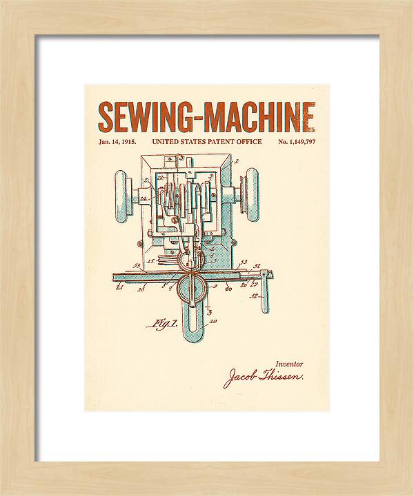 Sewing Machine Retro Patent Us1149797
