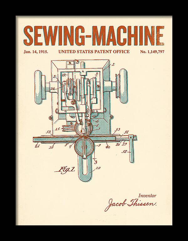 Sewing Machine Retro Patent Us1149797