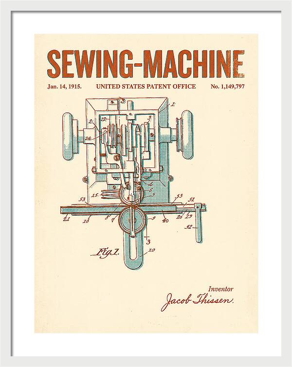 Sewing Machine Retro Patent Us1149797