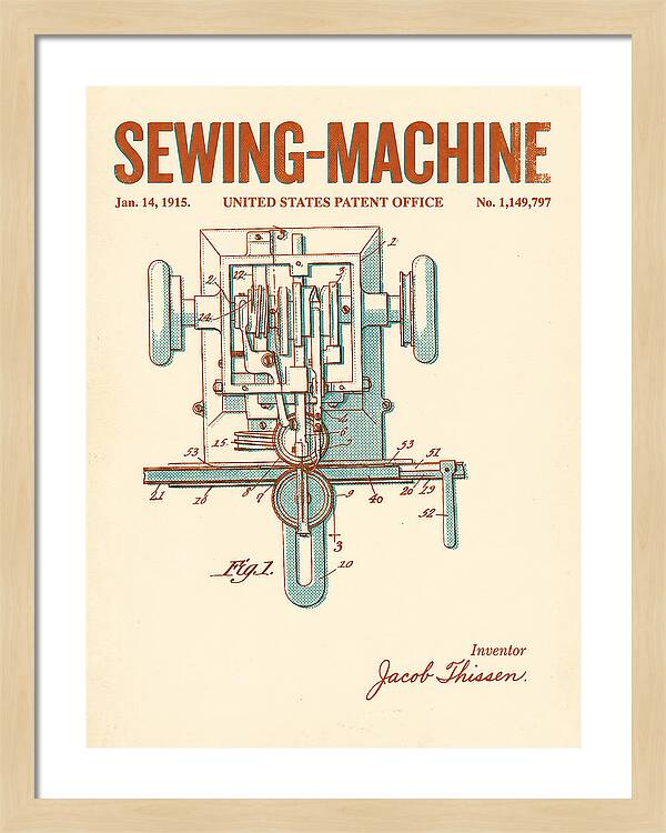 Sewing Machine Retro Patent Us1149797