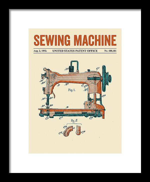 Sewing Machine Retro Patent Us480181a