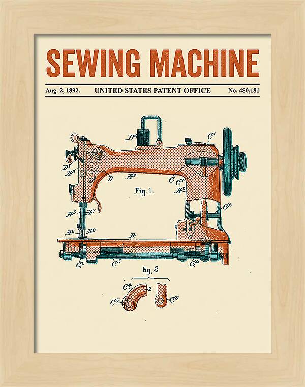 Sewing Machine Retro Patent Us480181a