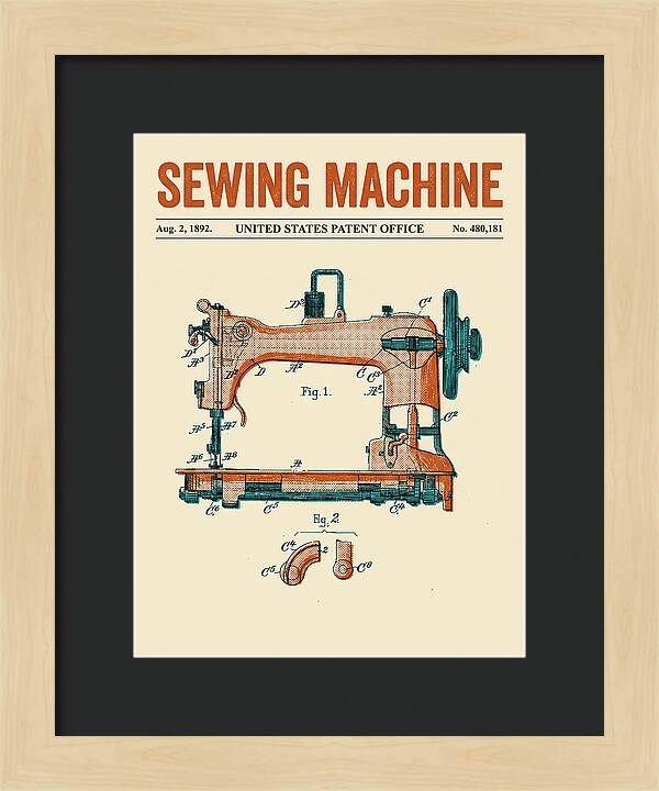 Sewing Machine Retro Patent Us480181a
