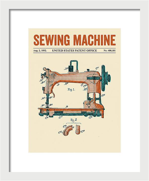 Sewing Machine Retro Patent Us480181a