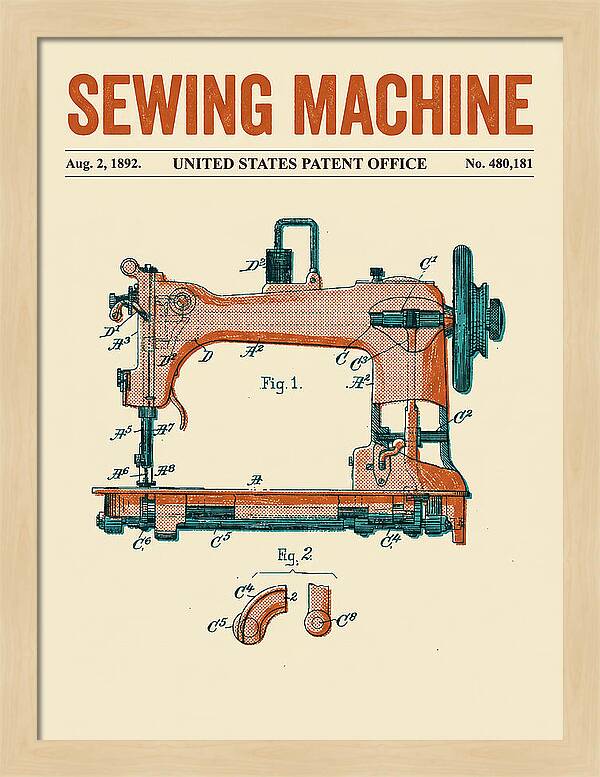 Sewing Machine Retro Patent Us480181a