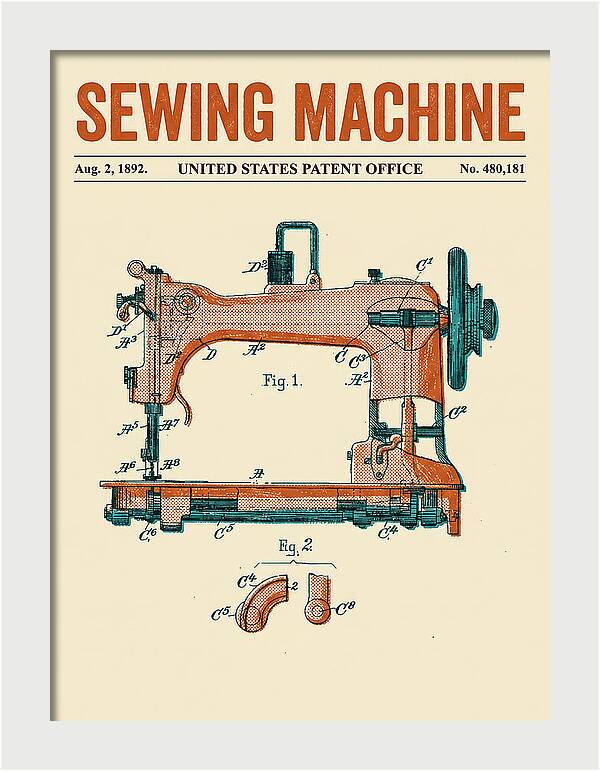 Sewing Machine Retro Patent Us480181a