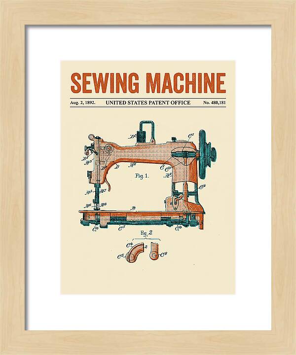 Sewing Machine Retro Patent Us480181a