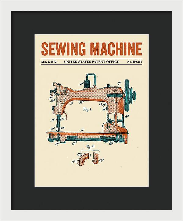 Sewing Machine Retro Patent Us480181a