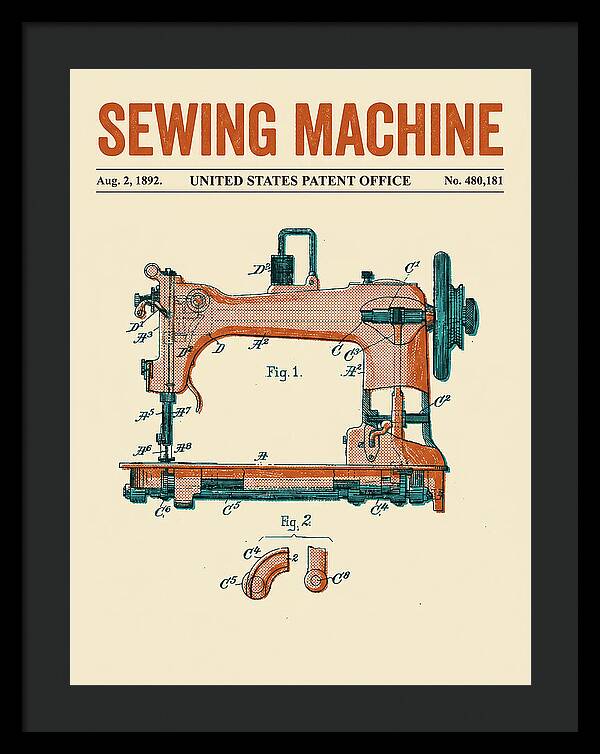 Sewing Machine Retro Patent Us480181a