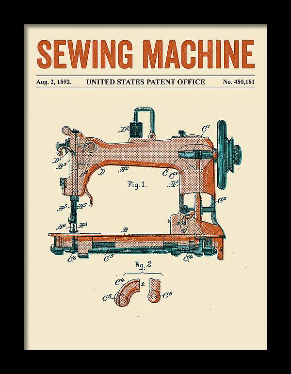 Sewing Machine Retro Patent Us480181a