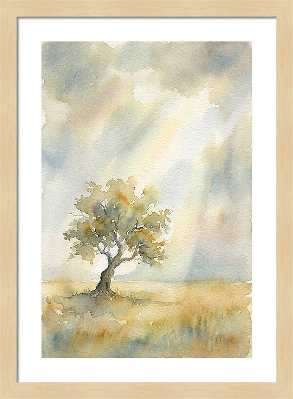 Shaft Of Light Illuminating Tree