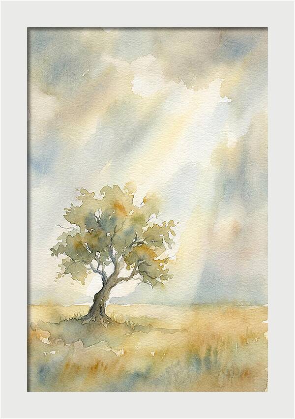 Shaft Of Light Illuminating Tree