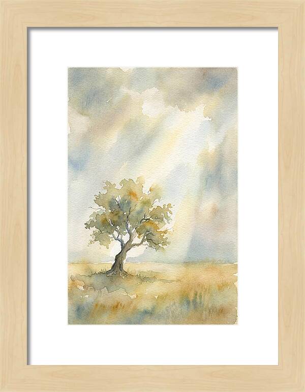 Shaft Of Light Illuminating Tree