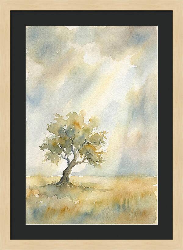 Shaft Of Light Illuminating Tree