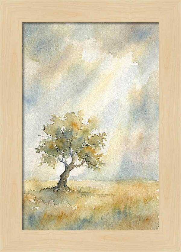 Shaft Of Light Illuminating Tree