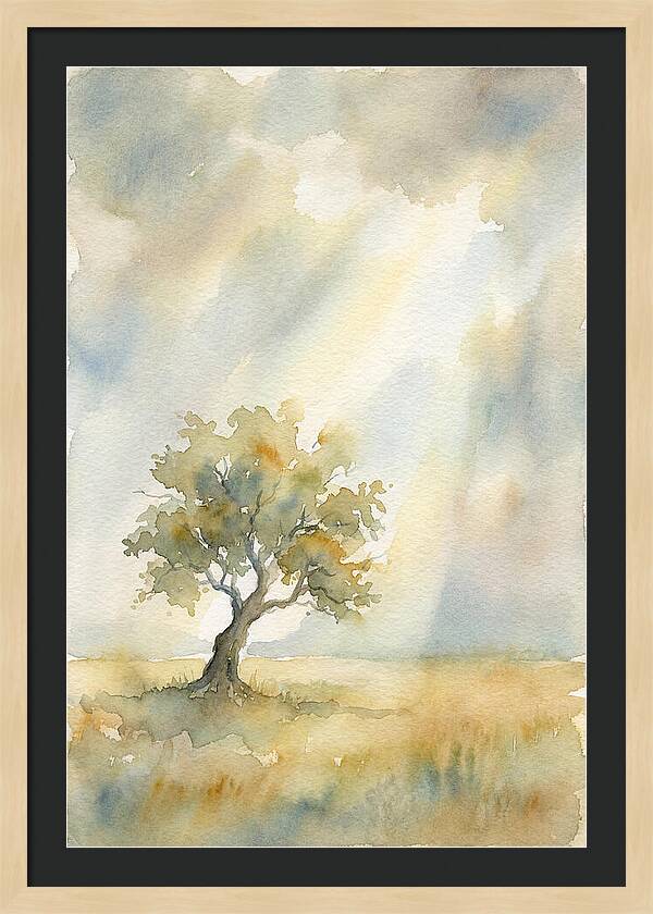 Shaft Of Light Illuminating Tree
