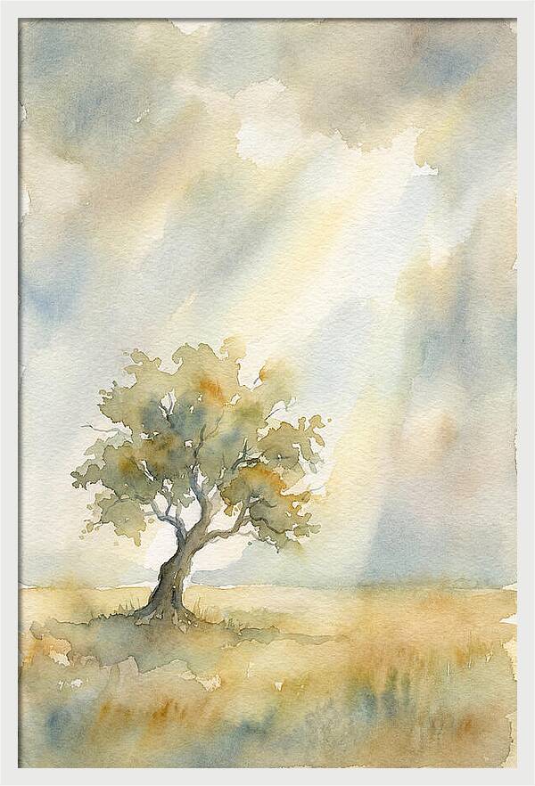Shaft Of Light Illuminating Tree