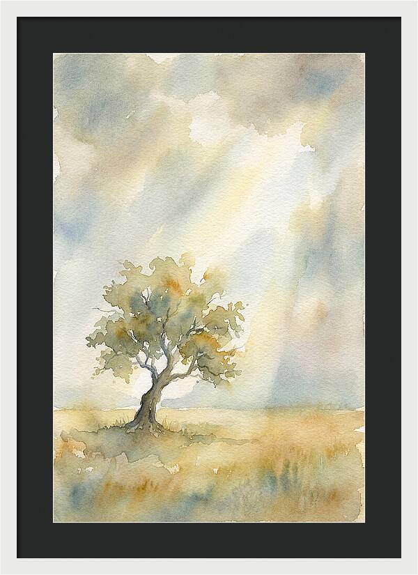 Shaft Of Light Illuminating Tree