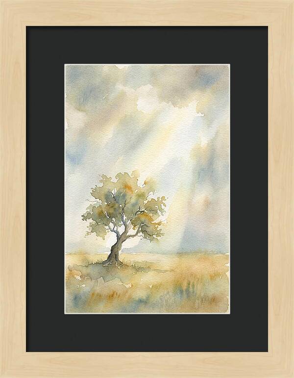 Shaft Of Light Illuminating Tree
