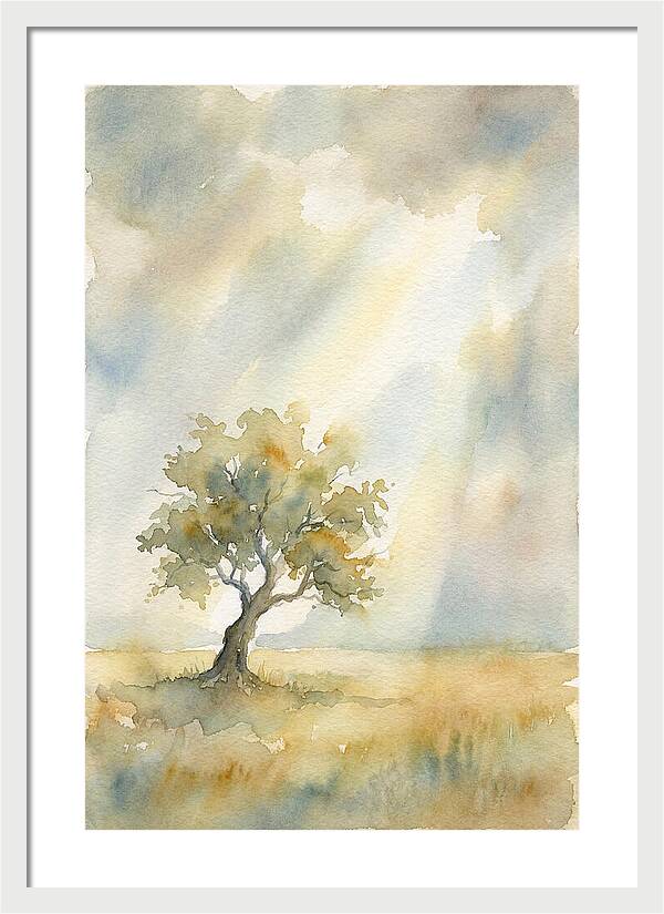 Shaft Of Light Illuminating Tree