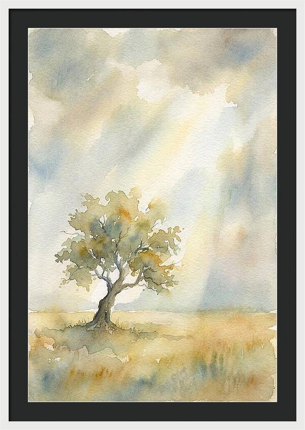Shaft Of Light Illuminating Tree