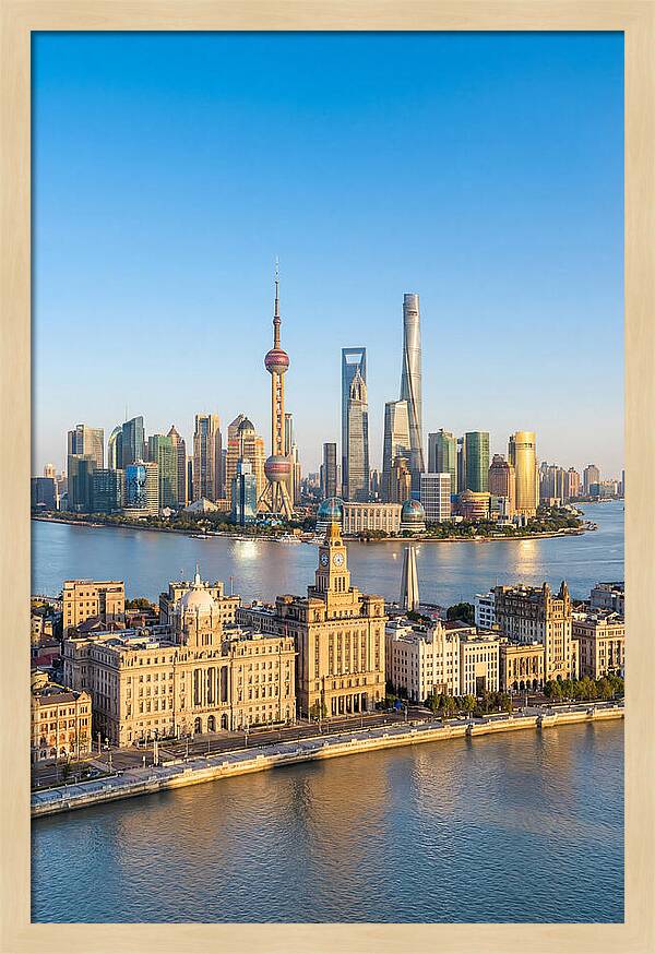 Shanghai Bund Skyline At Dusk
