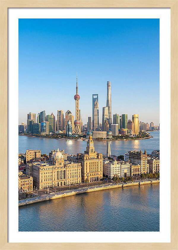 Shanghai Bund Skyline At Dusk