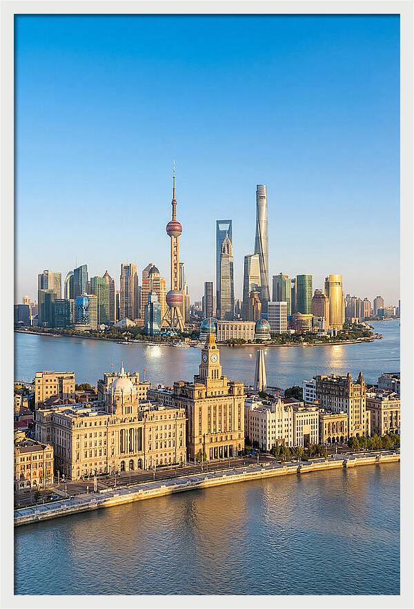 Shanghai Bund Skyline At Dusk
