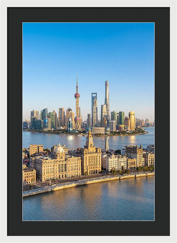 Shanghai Bund Skyline At Dusk