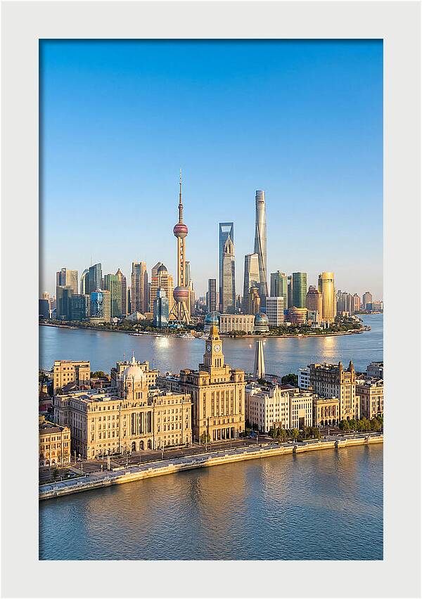 Shanghai Bund Skyline At Dusk
