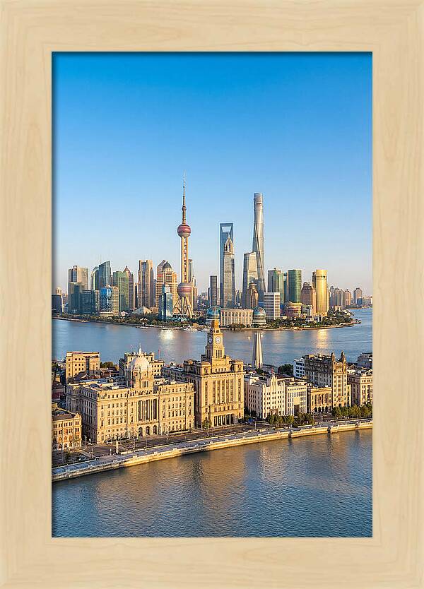 Shanghai Bund Skyline At Dusk