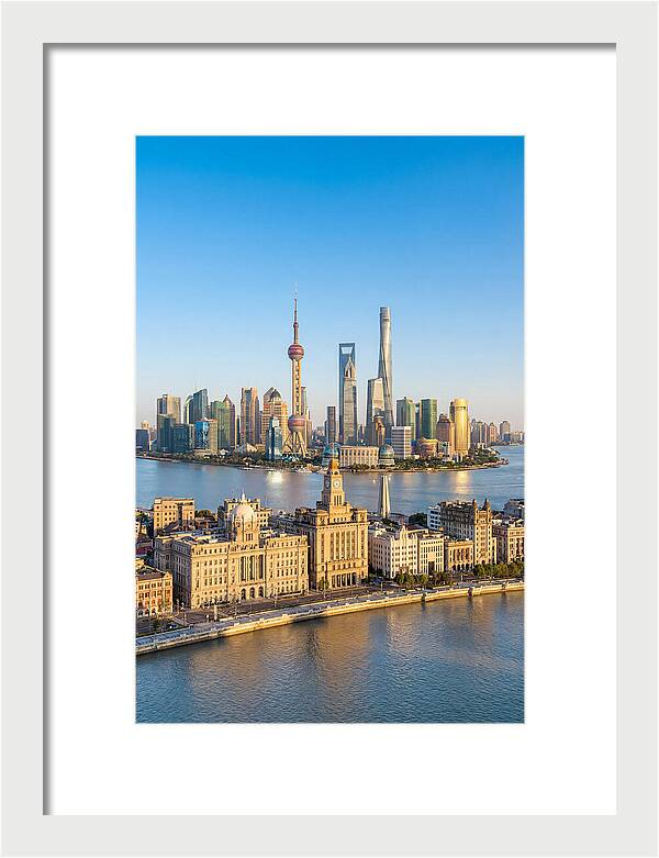 Shanghai Bund Skyline At Dusk