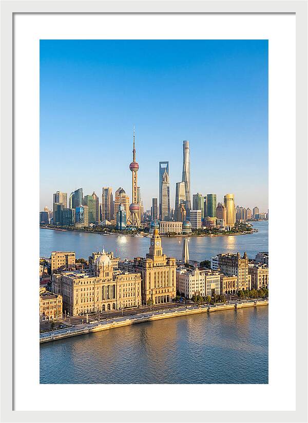 Shanghai Bund Skyline At Dusk