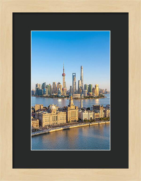 Shanghai Bund Skyline At Dusk