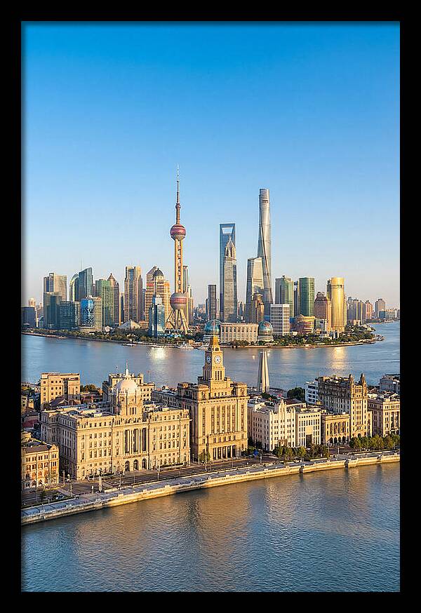 Shanghai Bund Skyline At Dusk