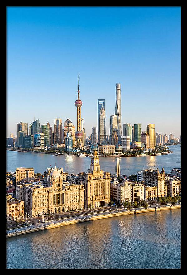 Shanghai Bund Skyline At Dusk